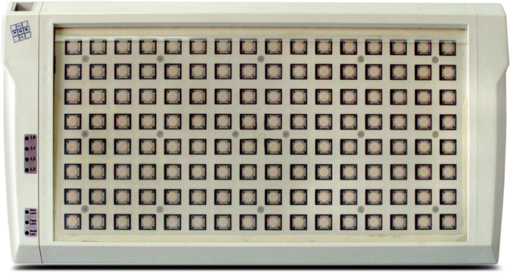 Клавиатура защищенного типа LPOS-II-128P серого цвета. Вид без клавиш