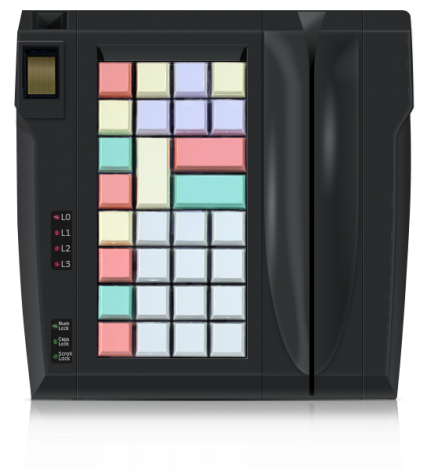 LPOS-32 keyboard w/ magnetic stripe reader and  fingerprint scanner
